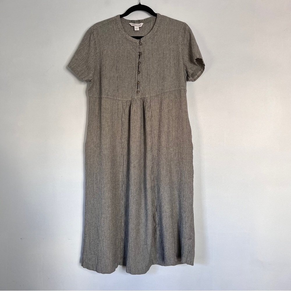Coldwater Creek Taupe Textured Midi Dress